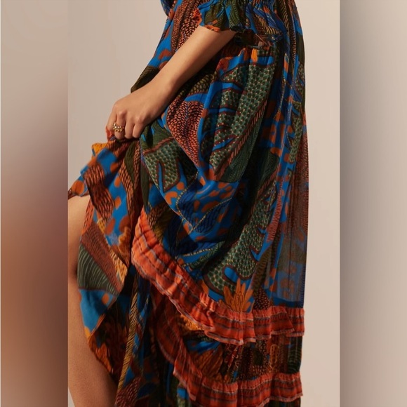 Farm Rio Puff Sleeve Maxi Dress Size XXS NWT - Picture 3 of 16